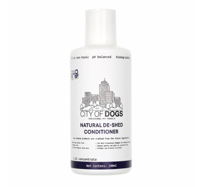 Кондиционер для экспресс-линьки City of Dogs Natural De-Shed, 500 мл