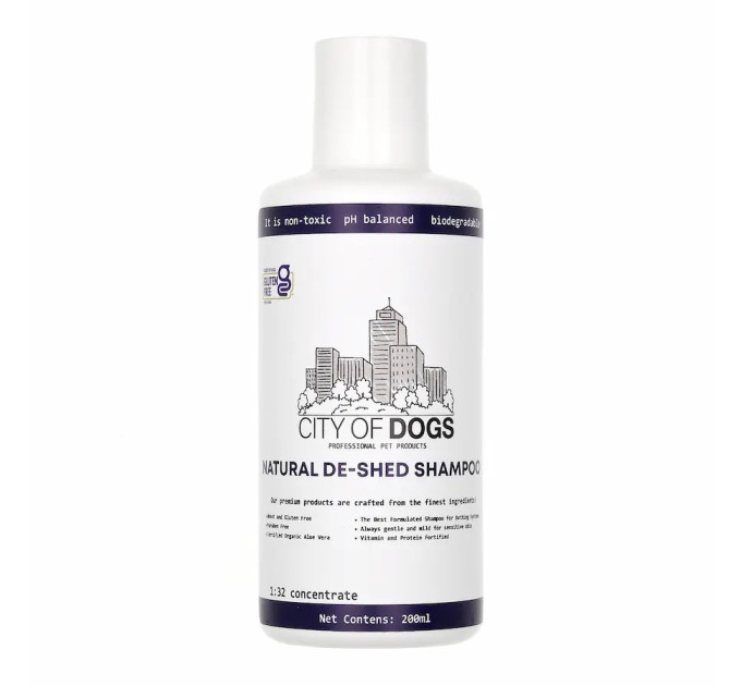 Шампунь для экспресс-линьки City of Dogs Natural De-Shed, 500 мл