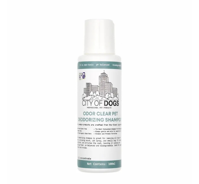 Дезодорирующий шампунь City of Dogs Odor Clear, 100 мл Дезодорирующий шампунь City of Dogs Odor Clear, 100 мл